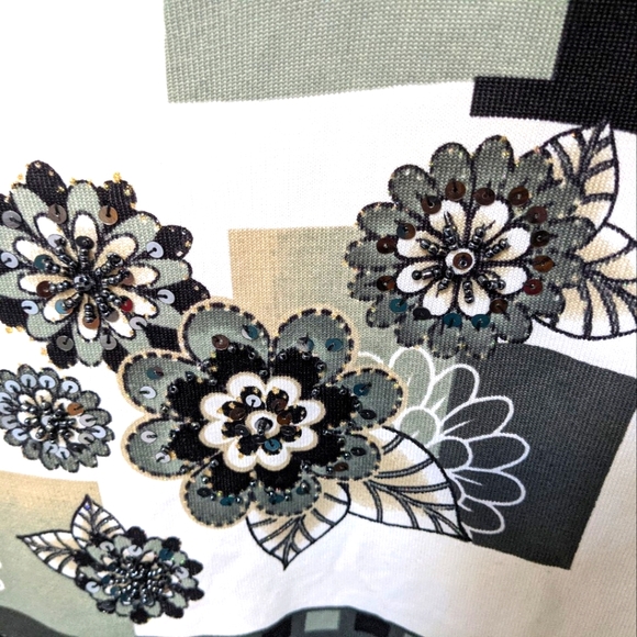 🆕 Retro Embellished Top Beads Sequins Gold Accents Short Sleeves, Varia - Picture 8 of 14